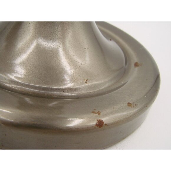 Set 2 Wooden Metal Candle Holders w/ Thousand Eye Hobnail Votives Amber Vintage - Picture 11 of 12